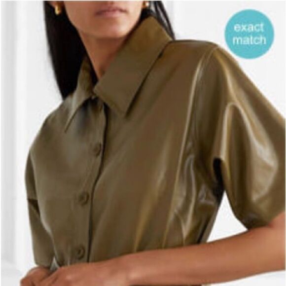 NWT The Frankie Shop Zoeyy Faux Leather Wrap Green XS - Picture 4 of 15